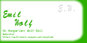 emil wolf business card